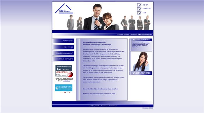 Vorher: alte Website von Ewald Madl Immobilien