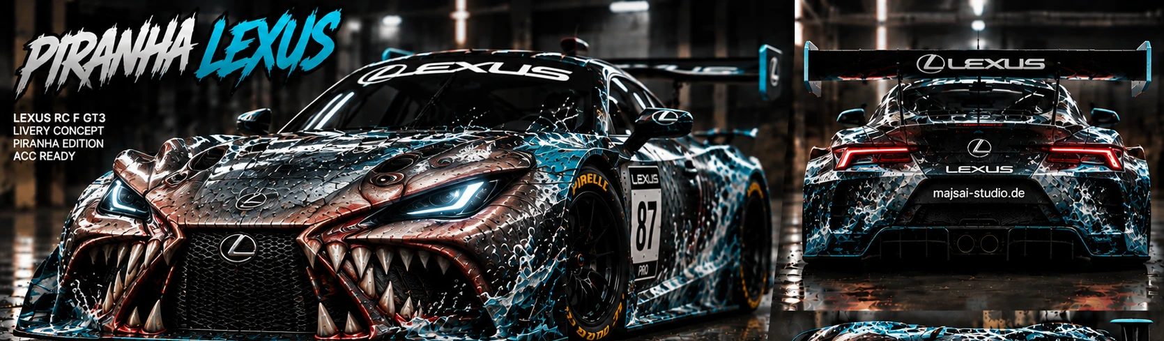 Conceito da livery PIRANHA LEXUS para Lexus RC F GT3